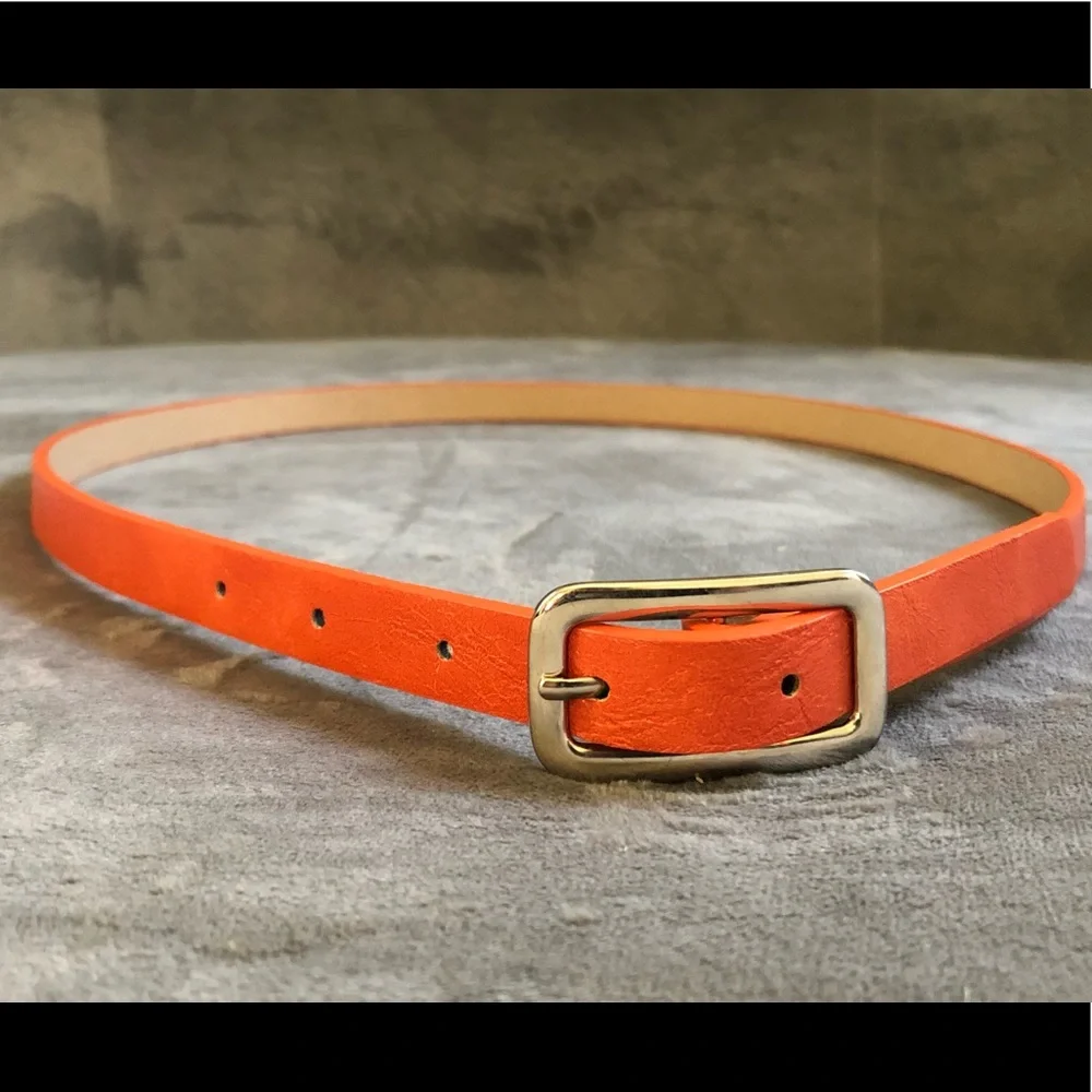 Orange Women’s Belt with Silver Buckle